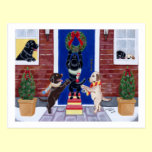 Labrador Retriever Christmas Fun postcards
