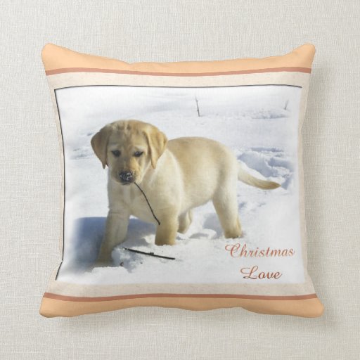 black labrador christmas pillow