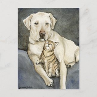 Labrador Retriever Dog Art Postcard postcard