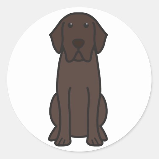 Labrador Retriever Dog Cartoon Classic Round Sticker | Zazzle
