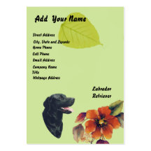 Labrador Retriever ~ Green Leaves Design Business Card Templates