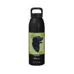 Labrador Retriever ~ Green Leaves Design Water Bottle