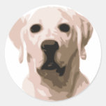 Labrador retriever hangover round sticker