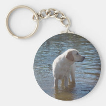 Labrador Retriever Keychain At The Lake