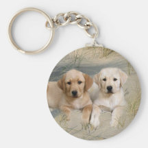 Labrador Retriever Keychain Pups On Beach