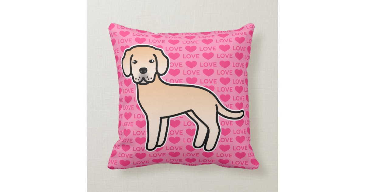 Labrador Retriever Light Yellow Love Hearts Throw Pillow Zazzle
