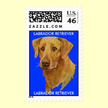 Labrador Retriever Postage Stamp by dogart Labrador Retriever Postage Stamp
