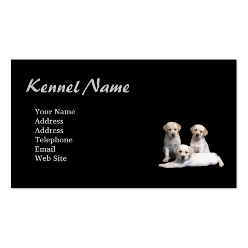 Labrador Retriever  Puppies Business Card (back side)