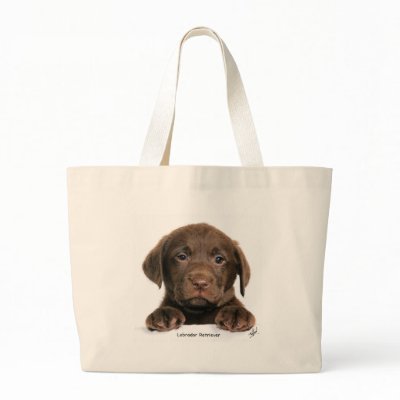 Labrador Retriever puppy 9Y270D-050 Canvas Bags by TraffordPhotos