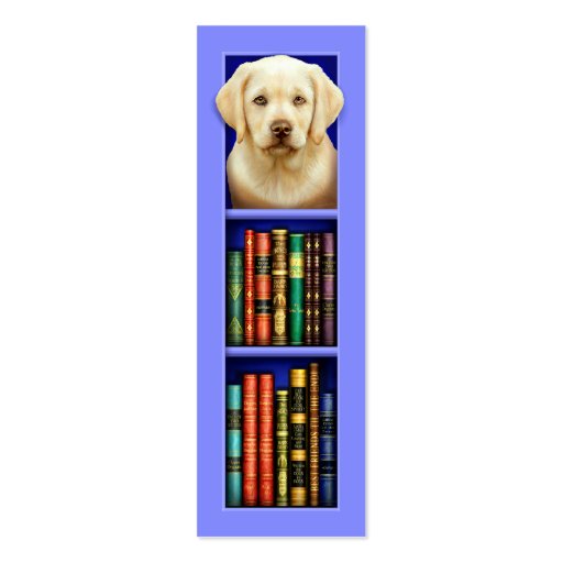 Labrador Retriever Puppy Blue Bookmark Business Card (front side)