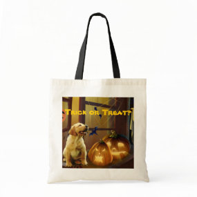Labrador Retriever Puppy Halloween Tote Bag bag