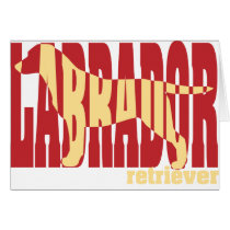 Labrador Retriever silhouette, yellow Card