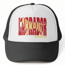 Labrador Retriever silhouette, yellow Hat