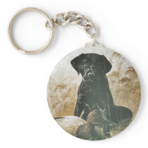 LABRADOR RETRIEVER w/ DUCK DECOY KEY CHAIN