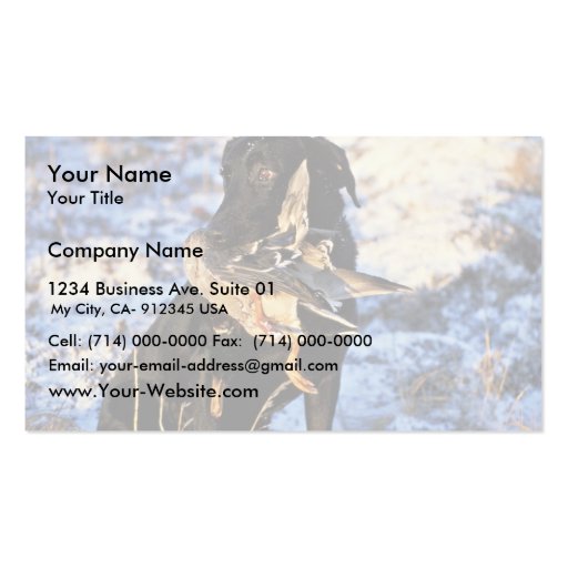 Labrador Retriever with Drake Mallard Business Card Template (front side)