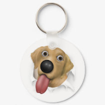 Labrador Retriever (Yellow) Busting Out keychains