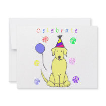 Labrador Retriever Yellow Celebrate invitations