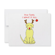 Labrador Retriever Yellow Dear Santa invitations
