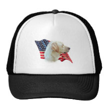 Labrador Retriever (yellow) Flag Mesh Hat