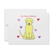 Labrador Retriever Yellow Furry Valentine invitations