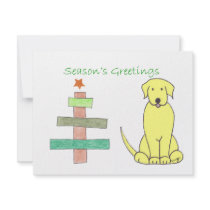 Labrador Retriever Yellow Stick Tree invitations