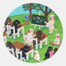 Labrador School Round Sticker