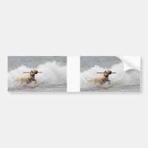 Labrador - Yellow - Go Fetch! Bumper Stickers