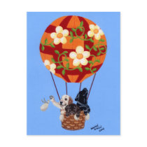 Labradors and Hot Air Baloon postcards