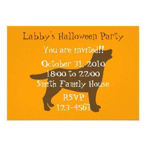 Labradors Halloween Party Invitations