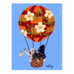 Labradors & Hot Air Balloon Painting Post Card