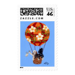 Labradors & Hot Air Balloon Painting postage