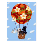 Labradors & Hot Air Balloon Painting Postcard