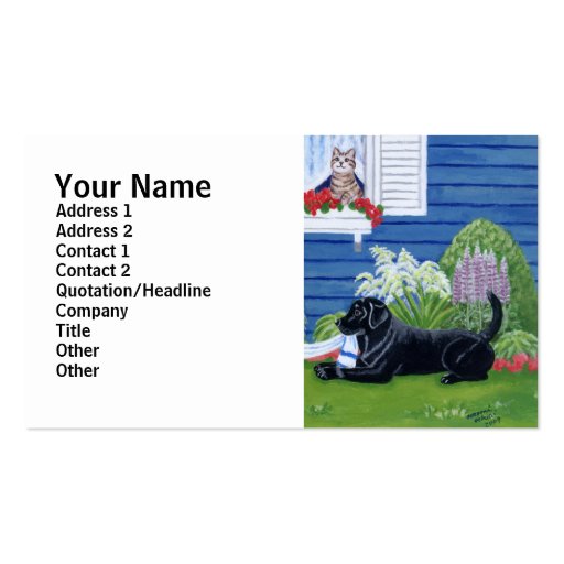 Labradors in the Garden Painting Business Card Templates (front side)