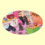 Labradors in the kitchen stickers