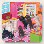 Labradors in the kitchen Painting cork coasters