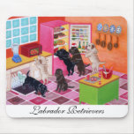 Labradors in the Kitchen Painting Mouse Pad