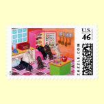 Labradors in the Kitchen Painting stamps