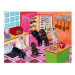 Labradors in the Kitchen Painting Postcard