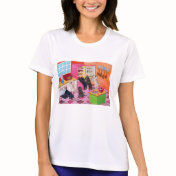 Labradors in the Kitchen Painting T-shirt