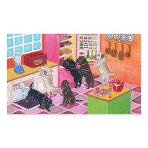 Labradors in the kitchen stickers