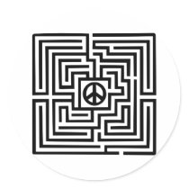 Labyrinth - Peace Round Sticker