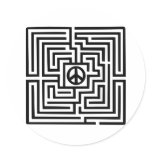 Labyrinth - Peace Round Sticker