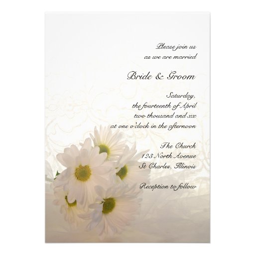 Lace and Daisies Wedding Invitation