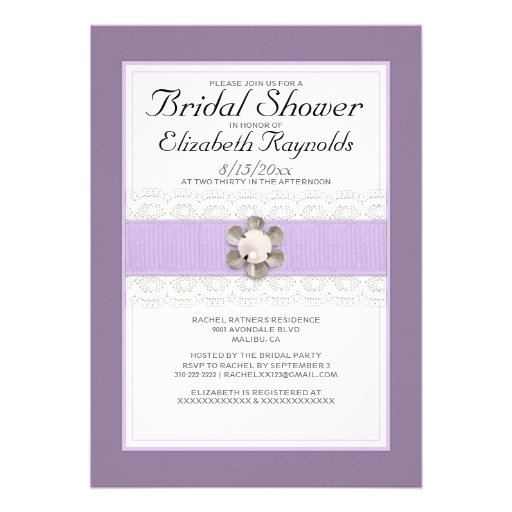 Lace and Pearl Bridal Shower Invitations