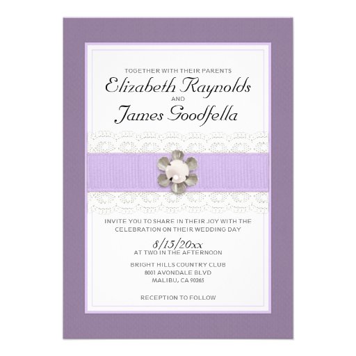 Lace and Pearl Wedding Invitations