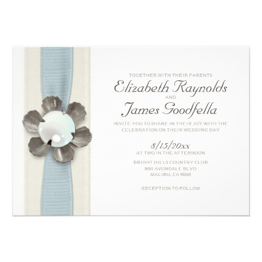 Lace and Pearls Wedding Invitations