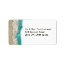 Lace and Ribbon Aqua labels