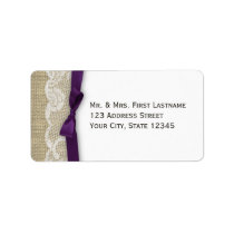 Lace and Ribbon Dark Purple labels
