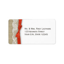Lace and Ribbon Orange labels
