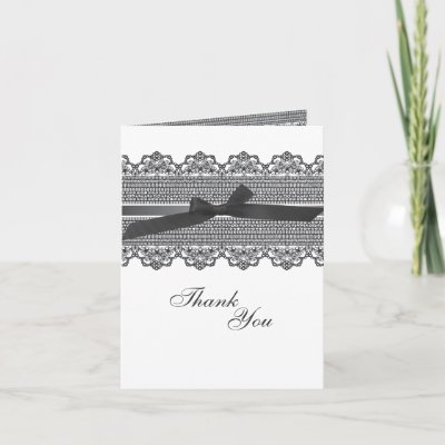 Lace and Ribbon Thank You cards
